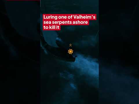 Luring a Valheim sea serpent ashore to kill it 🐍