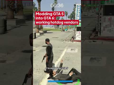 Working hotdog vendors | Modding GTA 5 into GTA 6 🌭
